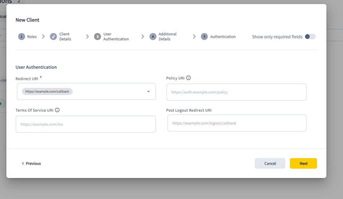 Redirect URL placeholder